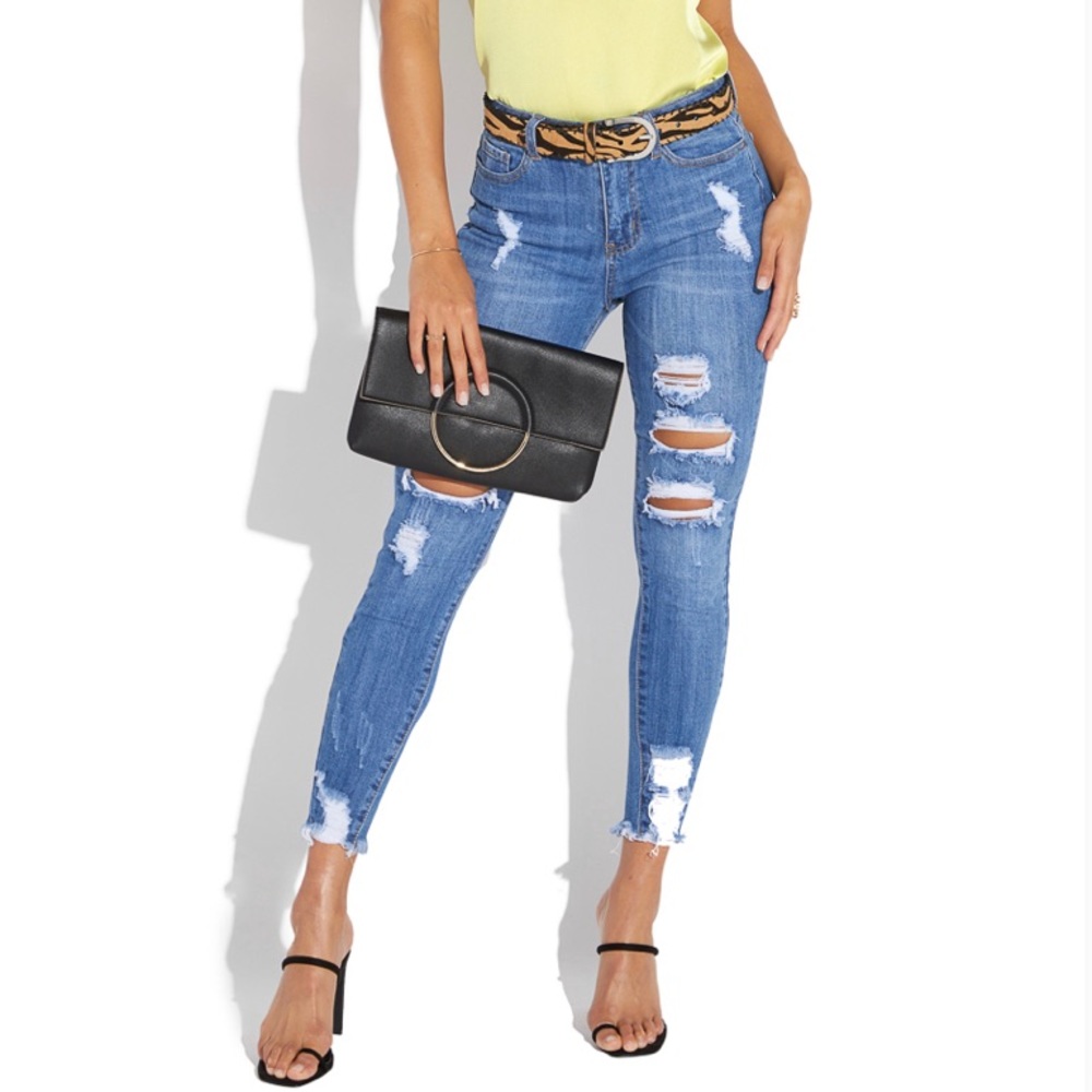 NWT High-Rise Distressed Skinny Jeans